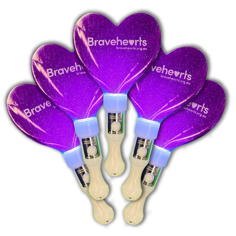 Flashing Light-Up Heart Wand - 5 pack