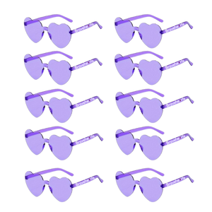 10 Pairs of Bravehearts Heart Shaped Sunglasses - Adult Size