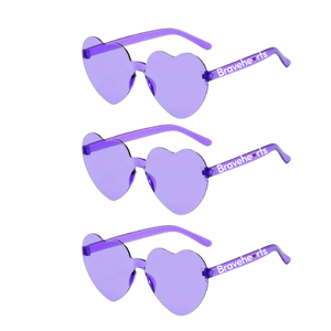 3 Pairs of Bravehearts Heart Shaped Sunglasses - Adult Size